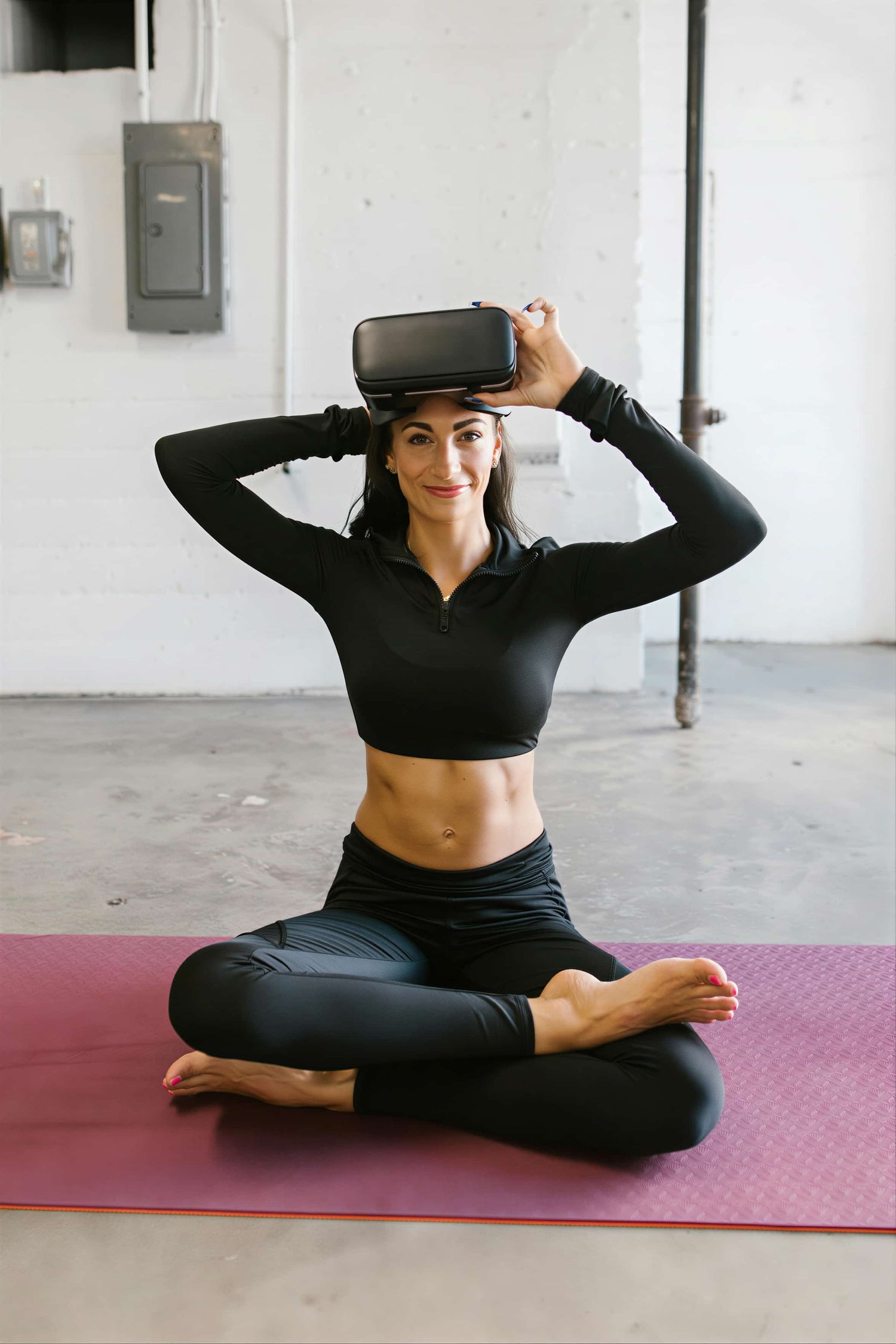 Sovela indoor yoga with wellness device